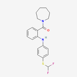 molecular formula C20H22F2N2OS B1223529 1-Azepanyl-[2-[4-(difluoromethylthio)anilino]phenyl]methanone 