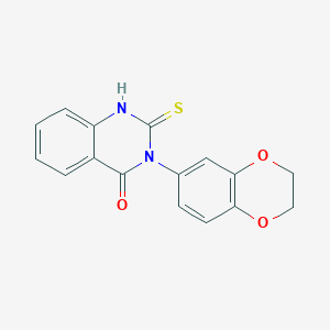 molecular formula C16H12N2O3S B1223534 3-(2,3-dihydro-1,4-benzodioxin-6-yl)-2-sulfanylidene-1H-quinazolin-4-one 