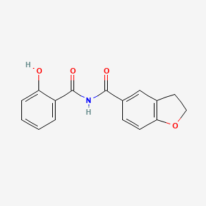 molecular formula C16H13NO4 B1223536 N-[(2-hydroxyphenyl)-oxomethyl]-2,3-dihydrobenzofuran-5-carboxamide 