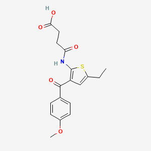 molecular formula C18H19NO5S B1223537 4-[[5-Ethyl-3-(4-methoxybenzoyl)thiophen-2-yl]amino]-4-oxobutanoic acid CAS No. 4756-01-8