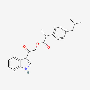 molecular formula C23H25NO3 B1223538 2-[4-(2-methylpropyl)phenyl]propanoic acid [2-(1H-indol-3-yl)-2-oxoethyl] ester 