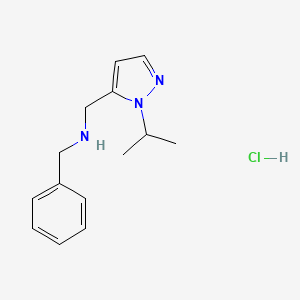 molecular formula C14H20ClN3 B12235391 benzyl[(1-isopropyl-1H-pyrazol-5-yl)methyl]amine 