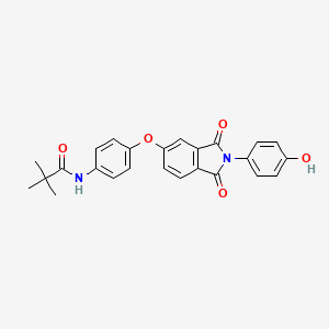 molecular formula C25H22N2O5 B1223540 N-[4-[[2-(4-hydroxyphenyl)-1,3-dioxo-5-isoindolyl]oxy]phenyl]-2,2-dimethylpropanamide 
