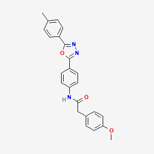 molecular formula C24H21N3O3 B1223541 2-(4-methoxyphenyl)-N-[4-[5-(4-methylphenyl)-1,3,4-oxadiazol-2-yl]phenyl]acetamide 