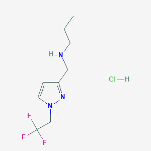 molecular formula C9H15ClF3N3 B12235471 propyl{[1-(2,2,2-trifluoroethyl)-1H-pyrazol-3-yl]methyl}amine 