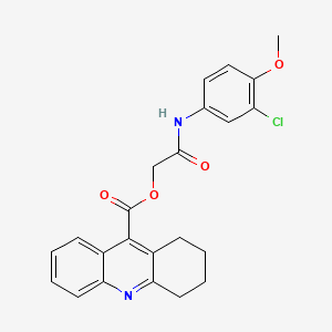 molecular formula C23H21ClN2O4 B1223574 1,2,3,4-Tetrahydroacridine-9-carboxylic acid [2-(3-chloro-4-methoxyanilino)-2-oxoethyl] ester 