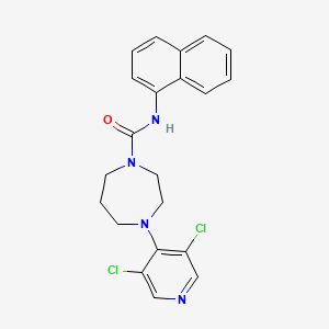 molecular formula C21H20Cl2N4O B1223584 4-(3,5-dichloro-4-pyridinyl)-N-(1-naphthalenyl)-1,4-diazepane-1-carboxamide 