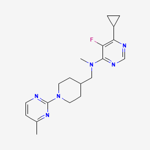 molecular formula C19H25FN6 B12235911 6-cyclopropyl-5-fluoro-N-methyl-N-{[1-(4-methylpyrimidin-2-yl)piperidin-4-yl]methyl}pyrimidin-4-amine 