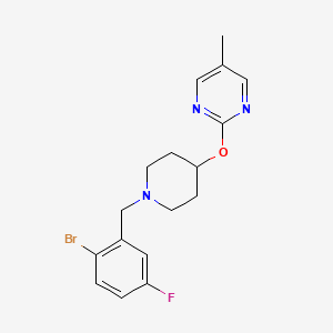 2-({1-[(2-Bromo-5-fluorophenyl)methyl]piperidin-4-yl}oxy)-5-methylpyrimidine