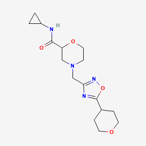 N-cyclopropyl-4-{[5-(oxan-4-yl)-1,2,4-oxadiazol-3-yl]methyl}morpholine-2-carboxamide