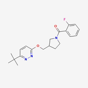 molecular formula C20H24FN3O2 B12235948 3-Tert-butyl-6-{[1-(2-fluorobenzoyl)pyrrolidin-3-yl]methoxy}pyridazine 