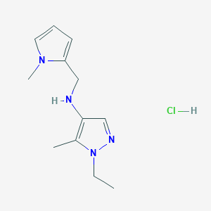 1-ethyl-5-methyl-N-[(1-methylpyrrol-2-yl)methyl]pyrazol-4-amine;hydrochloride