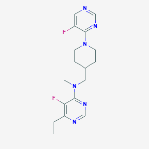 molecular formula C17H22F2N6 B12236089 6-ethyl-5-fluoro-N-{[1-(5-fluoropyrimidin-4-yl)piperidin-4-yl]methyl}-N-methylpyrimidin-4-amine 