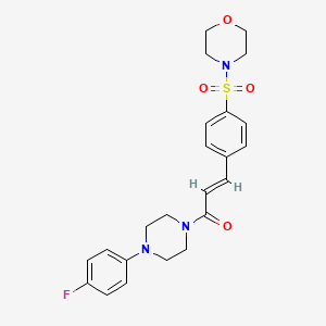 molecular formula C23H26FN3O4S B1223610 (E)-1-[4-(4-fluorophenyl)piperazin-1-yl]-3-(4-morpholin-4-ylsulfonylphenyl)prop-2-en-1-one 