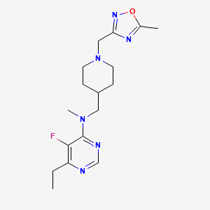 6-ethyl-5-fluoro-N-methyl-N-({1-[(5-methyl-1,2,4-oxadiazol-3-yl)methyl]piperidin-4-yl}methyl)pyrimidin-4-amine