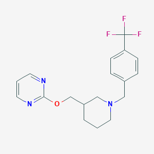 molecular formula C18H20F3N3O B12236157 2-[(1-{[4-(Trifluoromethyl)phenyl]methyl}piperidin-3-yl)methoxy]pyrimidine 