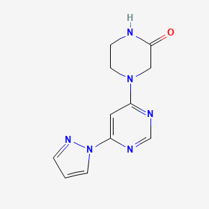 4-[6-(1H-pyrazol-1-yl)pyrimidin-4-yl]piperazin-2-one