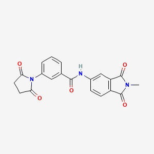 molecular formula C20H15N3O5 B1223621 3-(2,5-dioxo-1-pyrrolidinyl)-N-(2-methyl-1,3-dioxo-5-isoindolyl)benzamide 