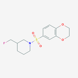 1-(2,3-Dihydro-1,4-benzodioxine-6-sulfonyl)-3-(fluoromethyl)piperidine