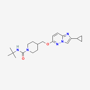 N-tert-butyl-4-[({2-cyclopropylimidazo[1,2-b]pyridazin-6-yl}oxy)methyl]piperidine-1-carboxamide