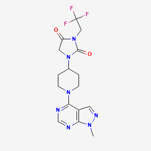 1-(1-{1-methyl-1H-pyrazolo[3,4-d]pyrimidin-4-yl}piperidin-4-yl)-3-(2,2,2-trifluoroethyl)imidazolidine-2,4-dione