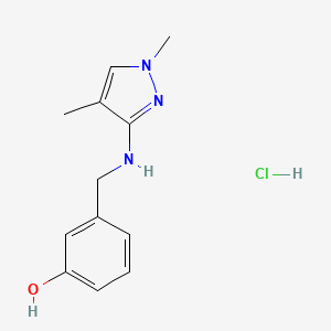 3-[[(1,4-Dimethylpyrazol-3-yl)amino]methyl]phenol;hydrochloride