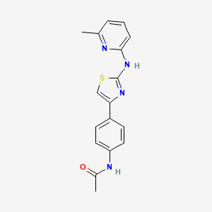 molecular formula C17H16N4OS B1223628 N-[4-[2-[(6-methyl-2-pyridinyl)amino]-4-thiazolyl]phenyl]acetamide 