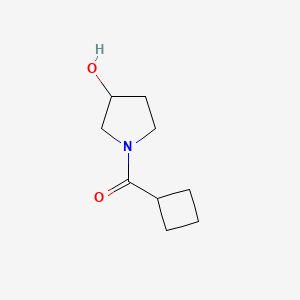 molecular formula C9H15NO2 B12236314 1-Cyclobutanecarbonylpyrrolidin-3-ol 