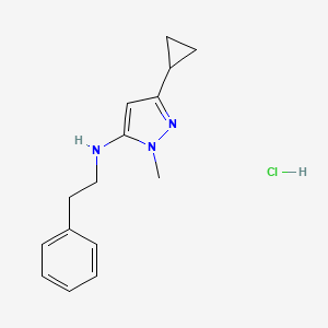 5-cyclopropyl-2-methyl-N-(2-phenylethyl)pyrazol-3-amine;hydrochloride