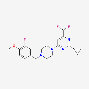 2-Cyclopropyl-4-(difluoromethyl)-6-{4-[(3-fluoro-4-methoxyphenyl)methyl]piperazin-1-yl}pyrimidine