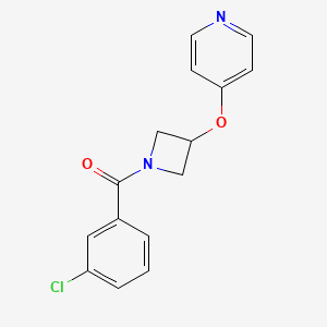 molecular formula C15H13ClN2O2 B12236368 4-{[1-(3-Chlorobenzoyl)azetidin-3-yl]oxy}pyridine 