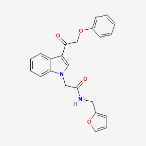molecular formula C23H20N2O4 B1223637 N-(2-furanylmethyl)-2-[3-(1-oxo-2-phenoxyethyl)-1-indolyl]acetamide 