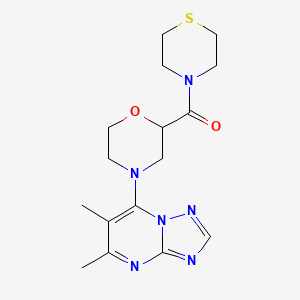 4-{5,6-Dimethyl-[1,2,4]triazolo[1,5-a]pyrimidin-7-yl}-2-(thiomorpholine-4-carbonyl)morpholine