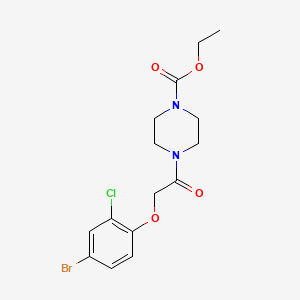 molecular formula C15H18BrClN2O4 B1223638 4-[2-(4-Bromo-2-chlorophenoxy)-1-oxoethyl]-1-piperazinecarboxylic acid ethyl ester CAS No. 6634-30-6