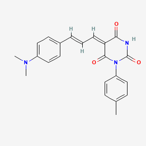 molecular formula C22H21N3O3 B1223640 (5Z)-5-[(E)-3-(4-dimethylaminophenyl)prop-2-enylidene]-1-(4-methylphenyl)-1,3-diazinane-2,4,6-trione 