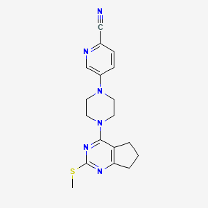 5-{4-[2-(methylsulfanyl)-5H,6H,7H-cyclopenta[d]pyrimidin-4-yl]piperazin-1-yl}pyridine-2-carbonitrile