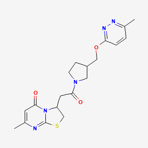 7-methyl-3-[2-(3-{[(6-methylpyridazin-3-yl)oxy]methyl}pyrrolidin-1-yl)-2-oxoethyl]-2H,3H,5H-[1,3]thiazolo[3,2-a]pyrimidin-5-one