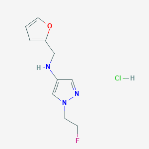 molecular formula C10H13ClFN3O B12236426 1-(2-fluoroethyl)-N-(2-furylmethyl)-1H-pyrazol-4-amine 