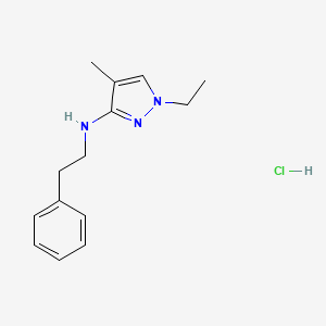 1-ethyl-4-methyl-N-(2-phenylethyl)pyrazol-3-amine;hydrochloride