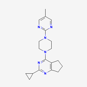 2-(4-{2-cyclopropyl-5H,6H,7H-cyclopenta[d]pyrimidin-4-yl}piperazin-1-yl)-5-methylpyrimidine