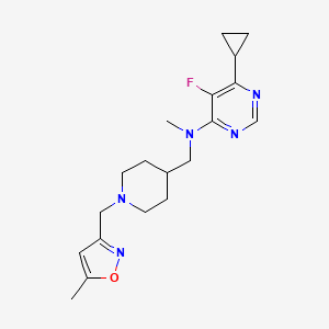 6-cyclopropyl-5-fluoro-N-methyl-N-({1-[(5-methyl-1,2-oxazol-3-yl)methyl]piperidin-4-yl}methyl)pyrimidin-4-amine