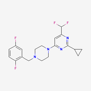 2-Cyclopropyl-4-(difluoromethyl)-6-{4-[(2,5-difluorophenyl)methyl]piperazin-1-yl}pyrimidine