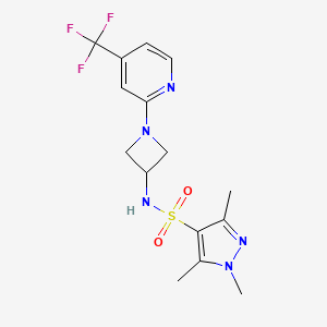 1,3,5-trimethyl-N-{1-[4-(trifluoromethyl)pyridin-2-yl]azetidin-3-yl}-1H-pyrazole-4-sulfonamide