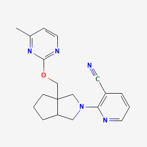 molecular formula C19H21N5O B12236601 2-(3a-{[(4-Methylpyrimidin-2-yl)oxy]methyl}-octahydrocyclopenta[c]pyrrol-2-yl)pyridine-3-carbonitrile 