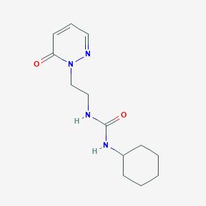 molecular formula C13H20N4O2 B12236607 1-cyclohexyl-3-(2-(6-oxopyridazin-1(6H)-yl)ethyl)urea 