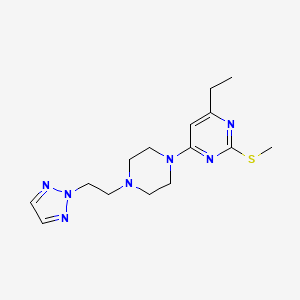 molecular formula C15H23N7S B12236611 4-ethyl-2-(methylsulfanyl)-6-{4-[2-(2H-1,2,3-triazol-2-yl)ethyl]piperazin-1-yl}pyrimidine 