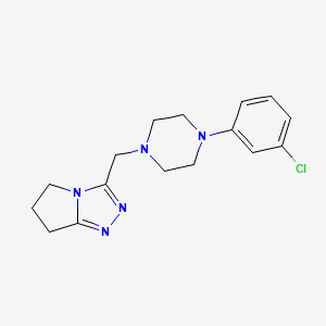 molecular formula C16H20ClN5 B12236614 1-(3-chlorophenyl)-4-({5H,6H,7H-pyrrolo[2,1-c][1,2,4]triazol-3-yl}methyl)piperazine 