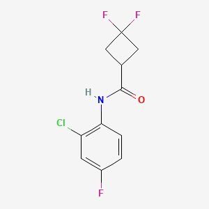 molecular formula C11H9ClF3NO B12236621 N-(2-chloro-4-fluorophenyl)-3,3-difluorocyclobutane-1-carboxamide 