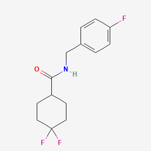 4,4-difluoro-N-[(4-fluorophenyl)methyl]cyclohexane-1-carboxamide