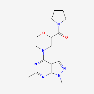 4-{1,6-dimethyl-1H-pyrazolo[3,4-d]pyrimidin-4-yl}-2-(pyrrolidine-1-carbonyl)morpholine